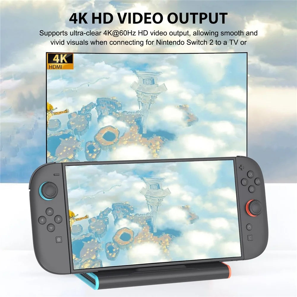 HONSON HS-SW2026 For Nintendo Switch 2 Mini 4K 60Hz HD Video Converter Dock with Ethernet PD USB3.0 Port - 7