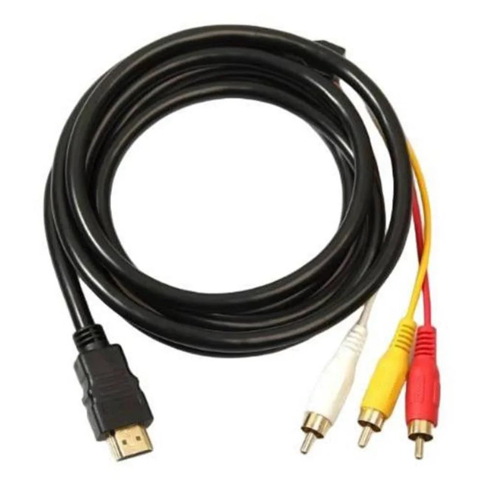 1.5m HD to 3 RCA Adapter Cable for HDTV AV Converter Support 1080P Resolution - 1