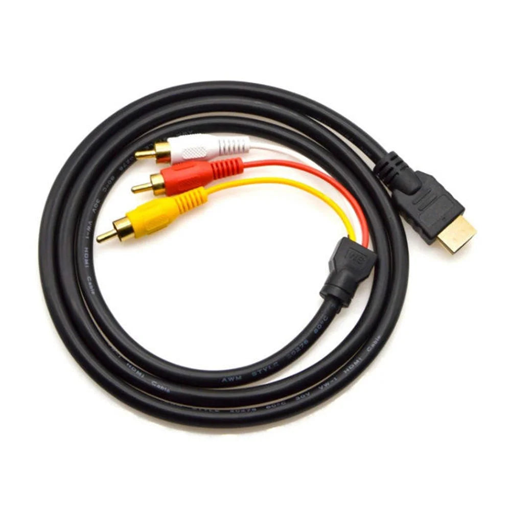 1.5m HD to 3 RCA Adapter Cable for HDTV AV Converter Support 1080P Resolution - 2