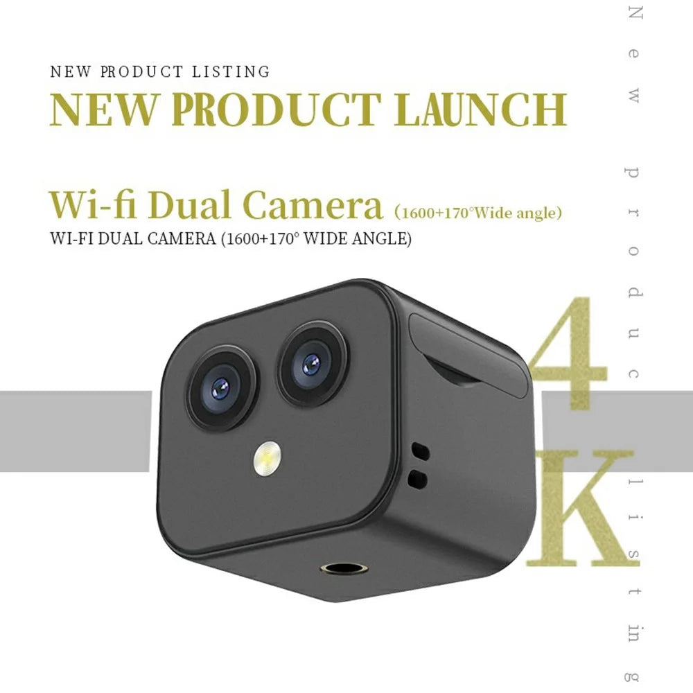 D3 Dual Lens WiFi Camera 4K HD Wireless Network Monitoring Remote Control Night Vision Cam, with 32GB Card - 2