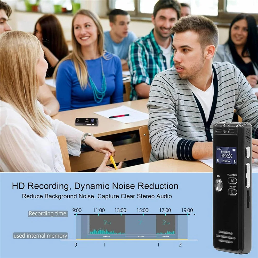 N15 8GB 0.8 inch LED Screen Voice Recorder HD Noise Reduction Recording Pen with TF Card for Class Meeting - 6