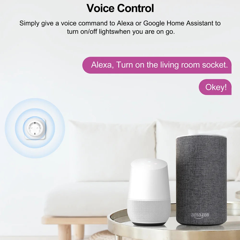 KT-PM09 APP/Voice Control Smart WiFi Plug 20A 4200W Wireless Home Outlet Socket with Power Monitor Function - 5