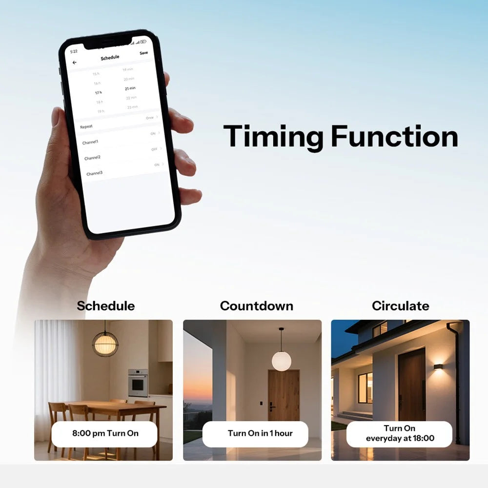SONOFF T6-1C-120M 1-Gang Smart Touch Wall Switch Matter Detach Relay Apple Ecosystem Compatible - 6