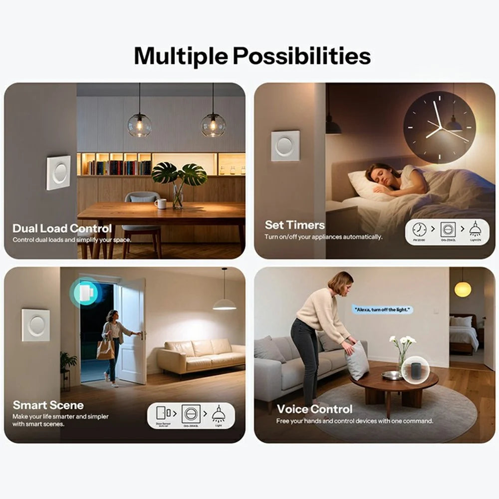 SONOFF Orb-ZBW2L MINI-ZB2GS-L-E Zigbee Dual Channel Smart Wall Switch No Neutral Required - White - 7