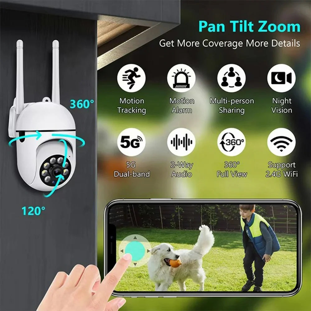 V380 WiFi PTZ Security Camera Night Vision Two Way Audio CMOS Sensor Monitor Camera - EU Plug  /  White - 6