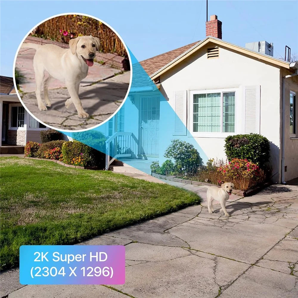 ZOSI C-306 Pro 3MP 2K Solar-Powered Security Camera Wireless Outdoor Battery Powered PIR Motion Detection Safety Camera (No Memory Card) - White - 3