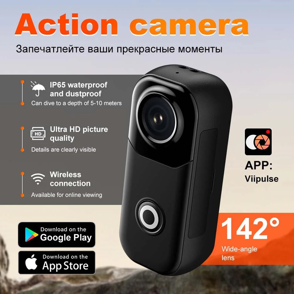 mz01 4K Action Camera with Type-C Cable 142 Degree Wide Angle EIS Anti-Shake 800mAh IP65 Waterproof Sports Cam for Cycling (No Memory Card) - Black - 2