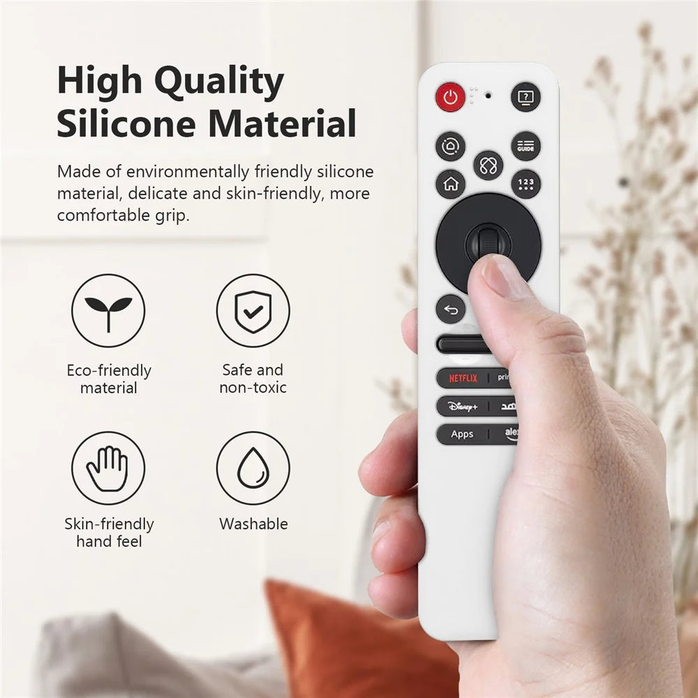 For LG MR25GA TV Remote Control Silicone Case Diamond Texture Shockproof Anti-slip Protective Cover - White - 2