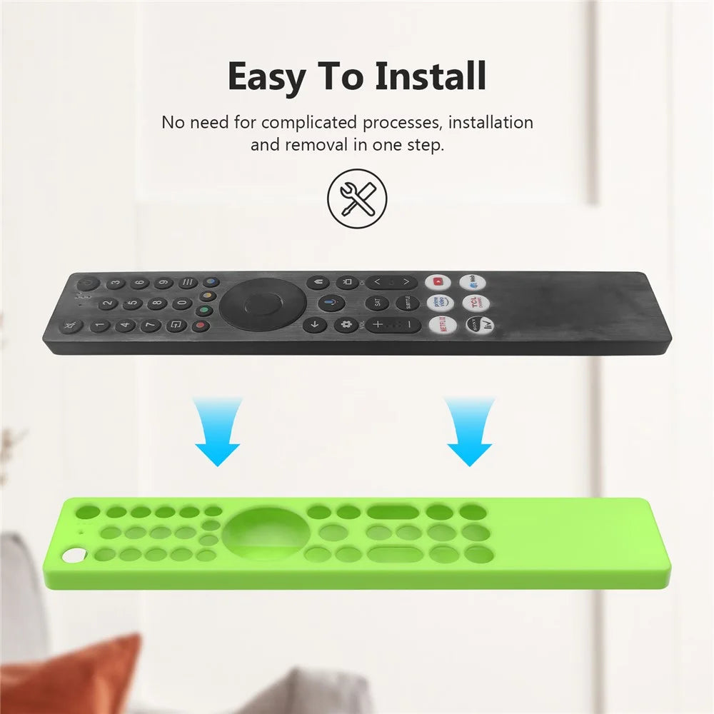 Silicone Case for TCL RC833A Remote Control Diamond Texture Shockproof Anti-Slip Protective Cover with Lanyard - White - 6