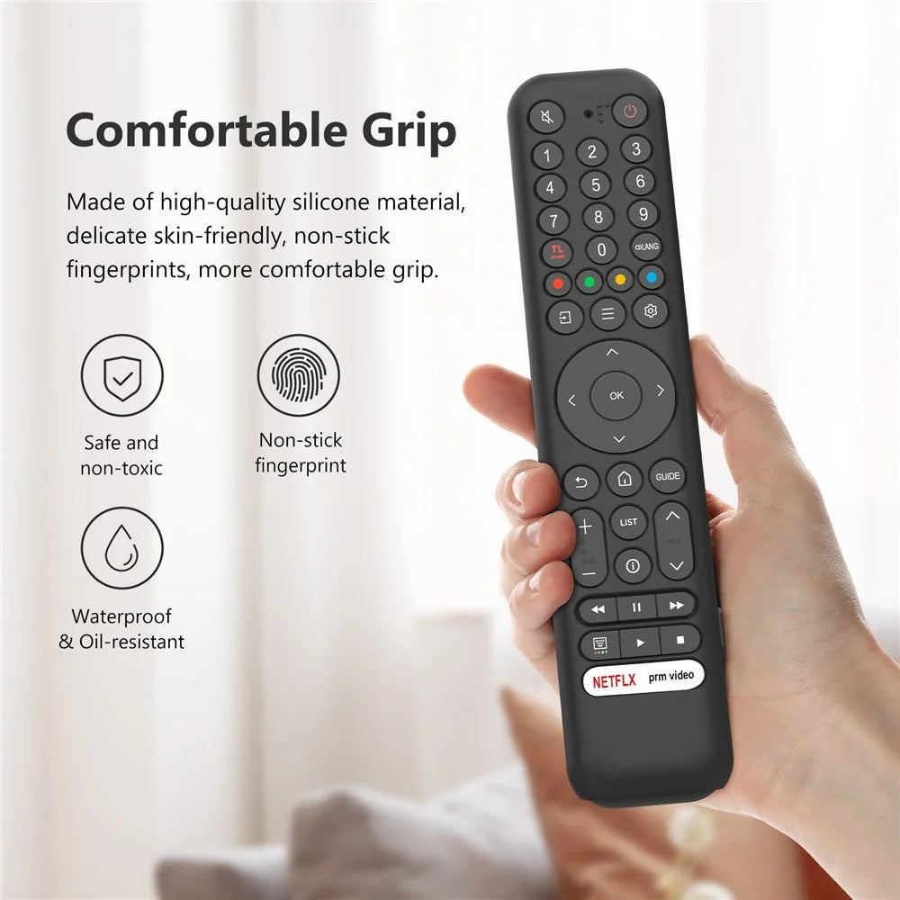 Silicone Case for TCL RC716  /  RC833 GUB1 Remote Control Shockproof Anti-Slip Diamond Texture Protective Cover with Lanyard - Black - 2