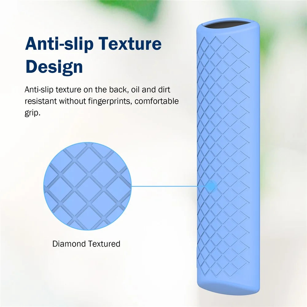 Silicone Case for Amazon Fire TV Alexa Voice (2023) Remote Control Shockproof Full Cover Anti-slip Protective Cover with Lanyard - Luminous Blue - 5
