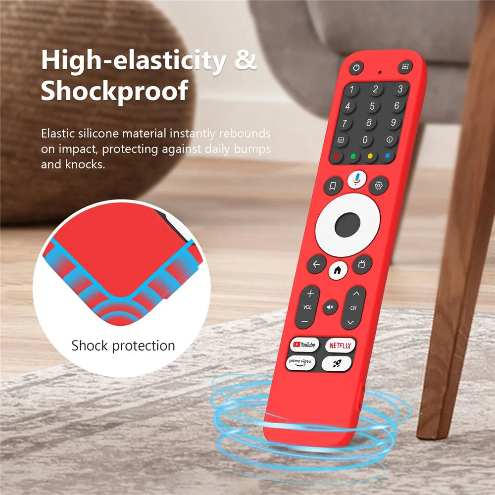 For Homatics Box R 4K Remote Control Silicone Case Diamond Texture Anti-Slip Shockproof Protective Cover with Lanyard - White - 3
