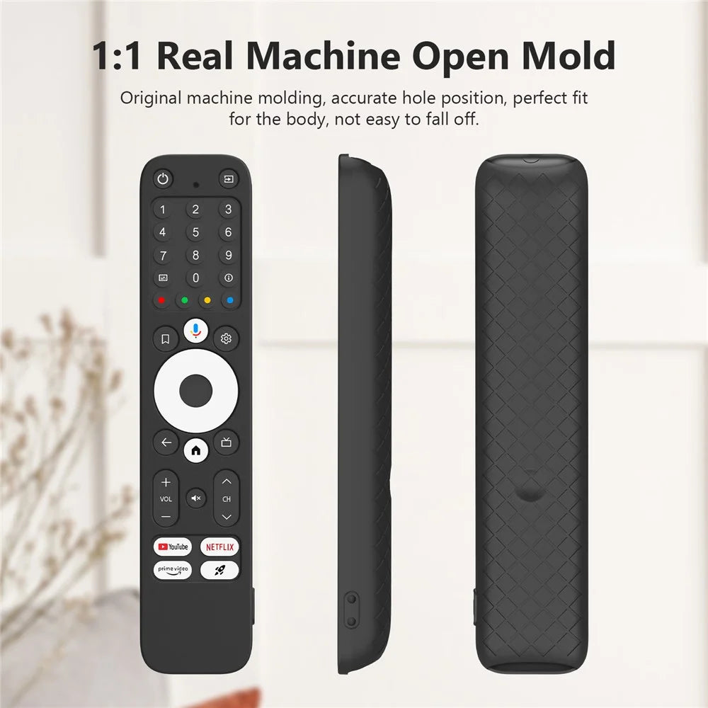 For Homatics Box R 4K Remote Control Silicone Case Diamond Texture Anti-Slip Shockproof Protective Cover with Lanyard - White - 6