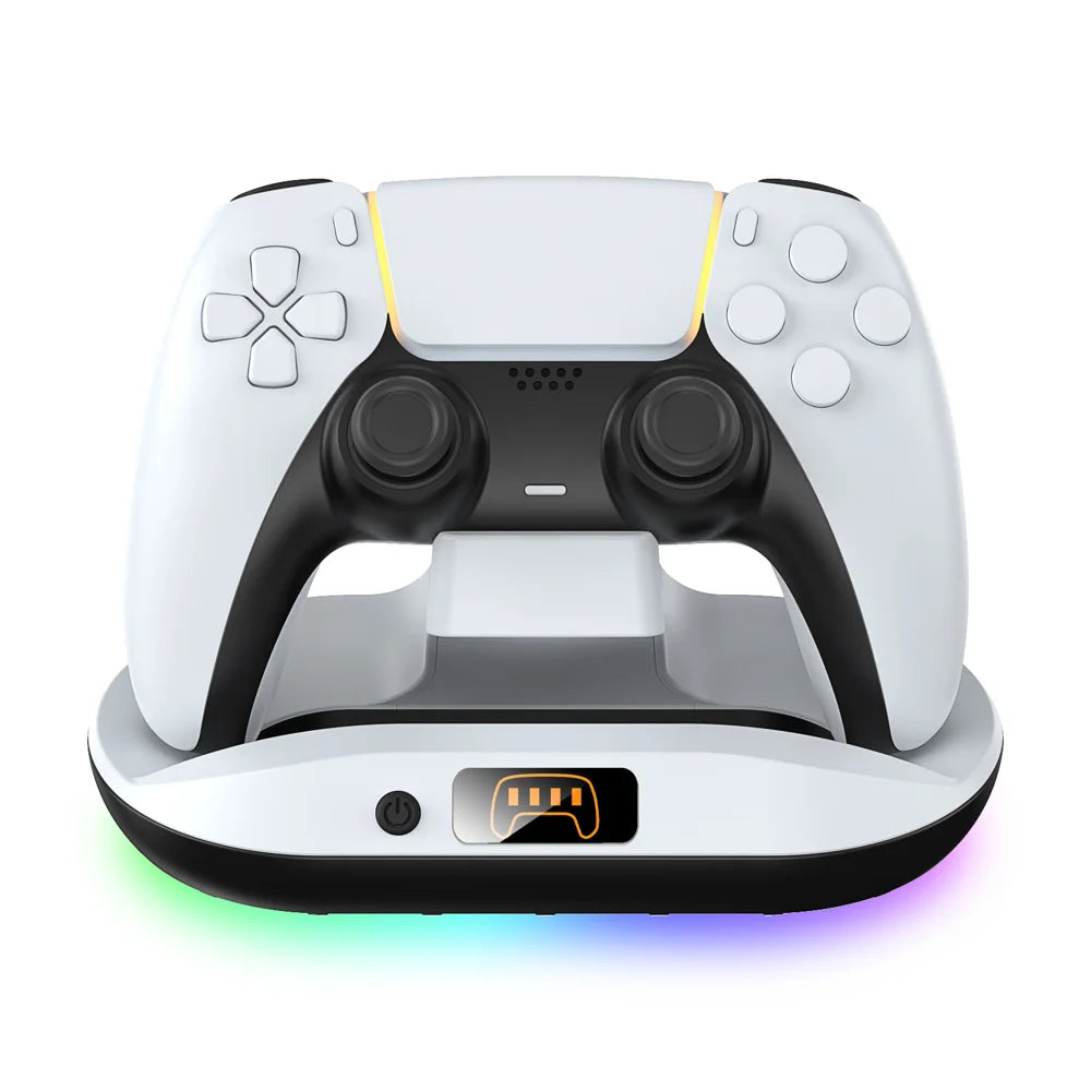 YZC-522 For Sony PlayStation 5 Controller Contact Charging Dock with RGB Light LED Display - 2