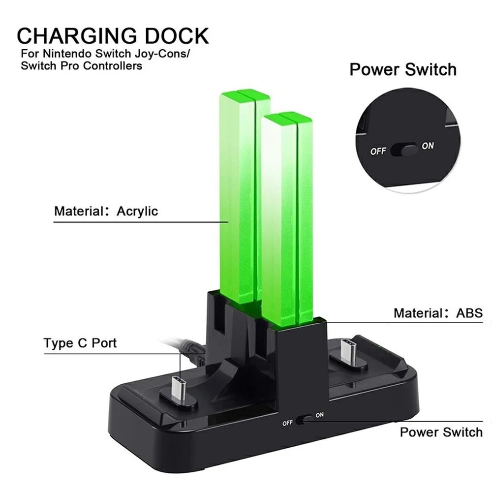 DOBE TNS-1756 Charging Dock Charger Station for Nintendo Switch Joy-con Pro Game Accessories - 3