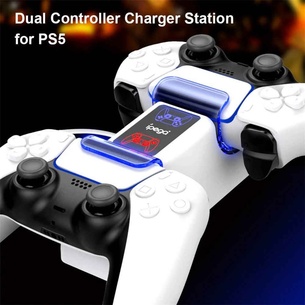 IPEGA PG-5003 Wireless Game Handle Charging Station Dual Controller Charger Base with LED Light for PS5 - 2