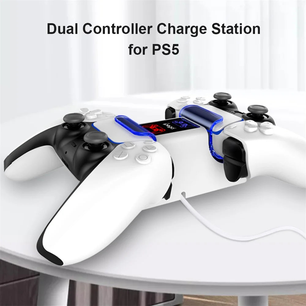 IPEGA PG-5003 Wireless Game Handle Charging Station Dual Controller Charger Base with LED Light for PS5 - 4