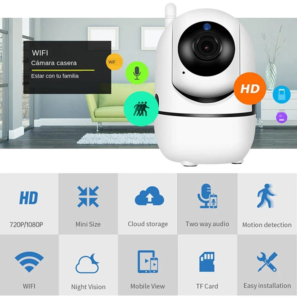 D303 Home Security Camera System 3MP HD Indoor WiFi Pan Tilt Pet Baby Monitor Night Vision 2 Way Audio Supports 128G Card Storage Camera - US Plug - 3
