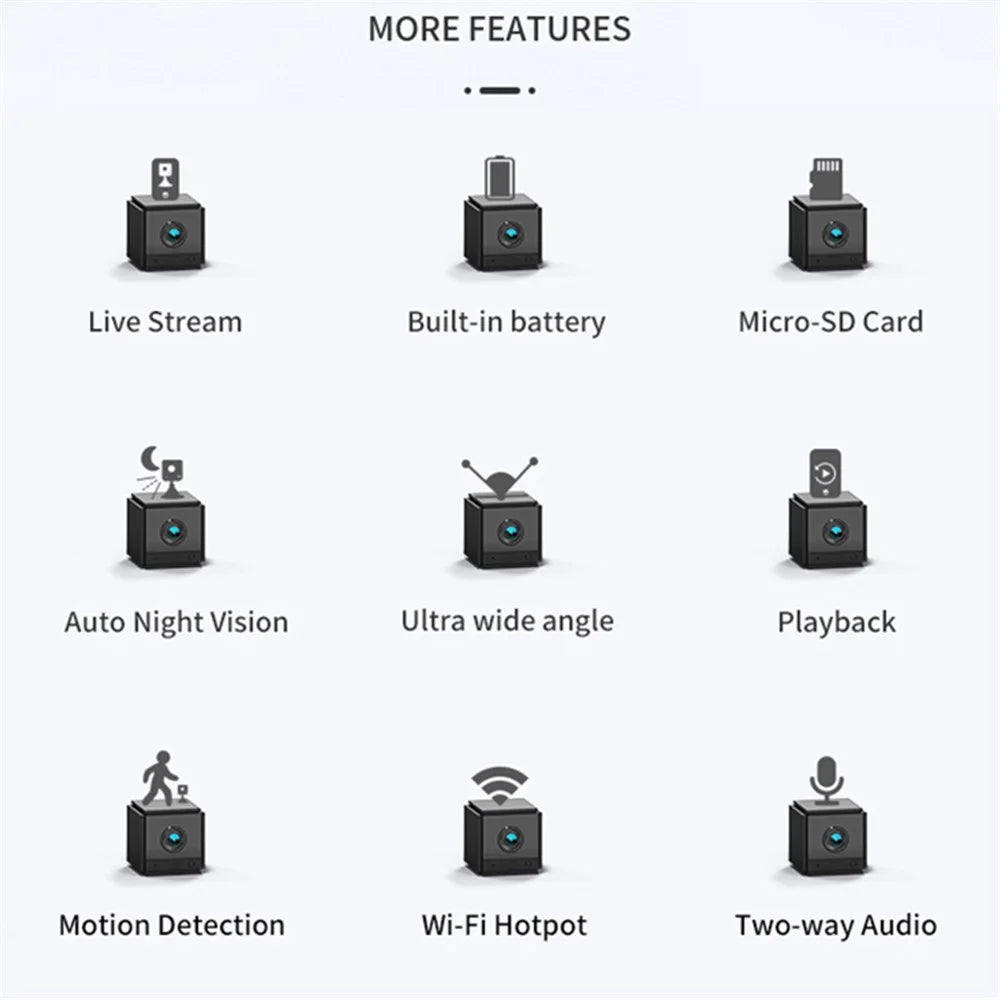 S20 Wireless Night Vision Camera 2.4G WiFi Smart Home Security Camera Support Two-Way Voice Talk - Black - 4