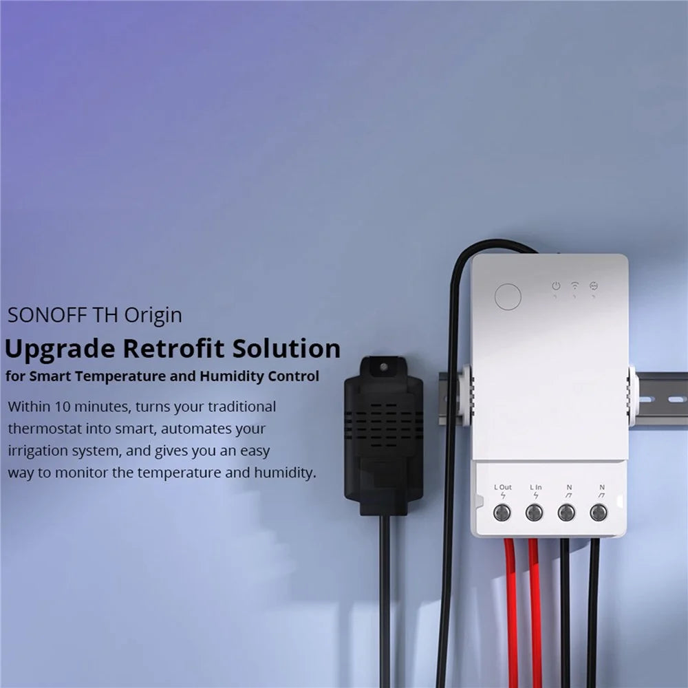 SONOFF TH Origin THR316 16A Max Smart Temperature and Humidity Monitoring Switch Temperature Humidity Sensor for Home, Swimming Pool, Greenhouse - 2