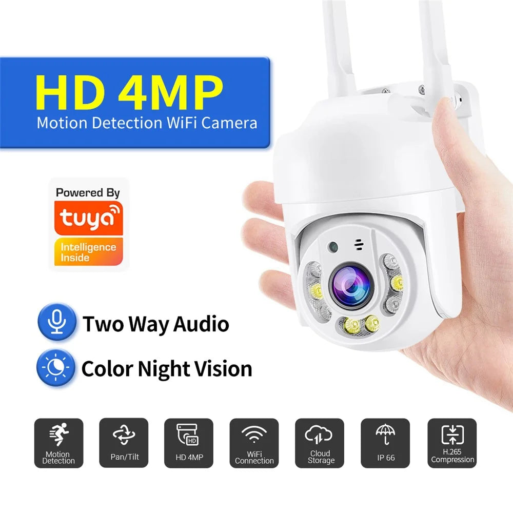ESCAM TY114 Tuya H.265 Wireless WiFi Camera 4MP Two-Way Voice Night Vision Camera with Motion Detection - US Plug - 3