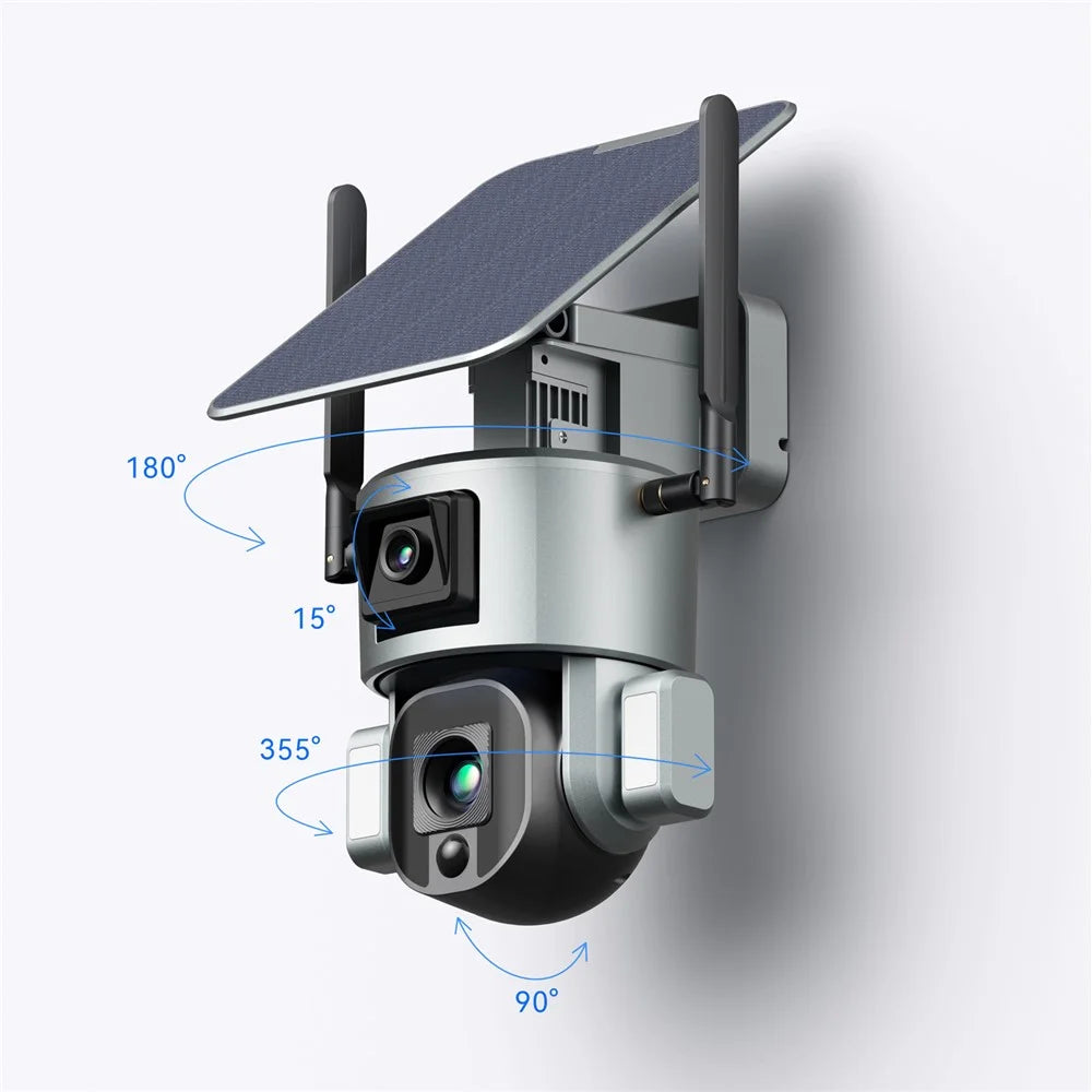 8MP 4G Solar Powered Dual Lens Camera Fixed Focus Night Vision IP66 Waterproof Camera (EU Version) - 5
