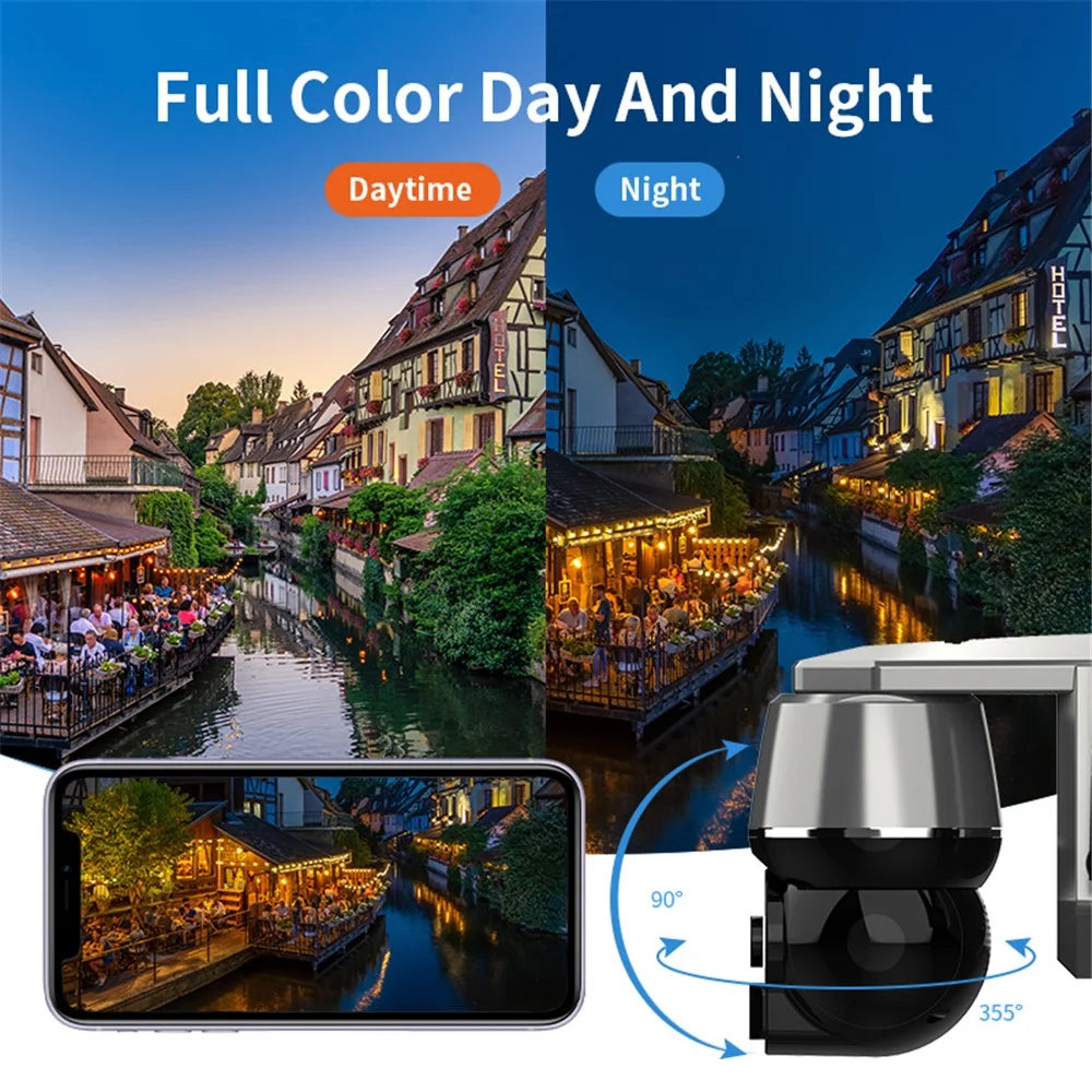 Q7 Wireless WiFi 2MP HD Camera Solar-Powered Outdoor Surveillance Camera - Black - 3