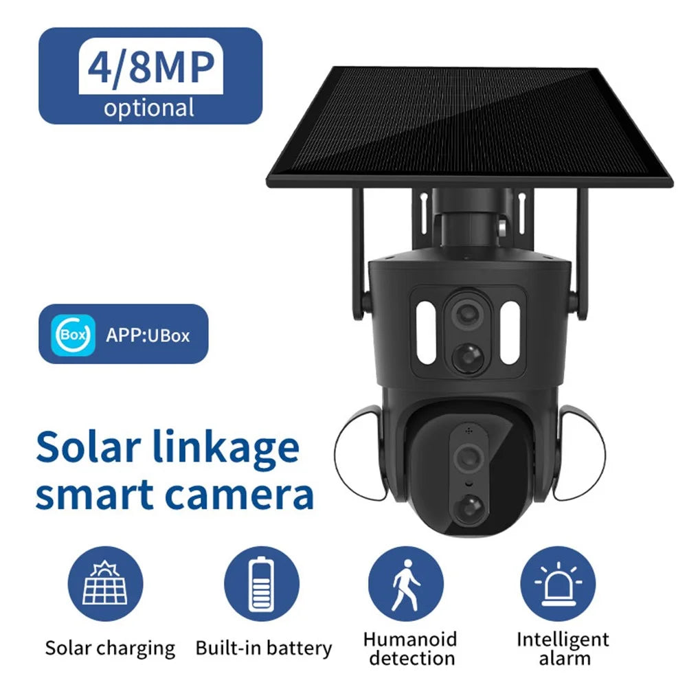 Q32 HD 2K+4MP Dual Lens Security Camera EU Version 4G Network Solar Monitor - 2