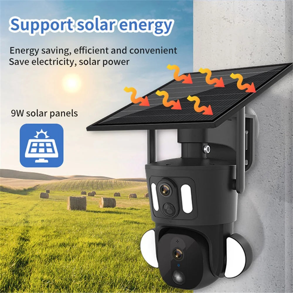 Q32 HD 2K+4MP Dual Lens Security Camera EU Version 4G Network Solar Monitor - 3
