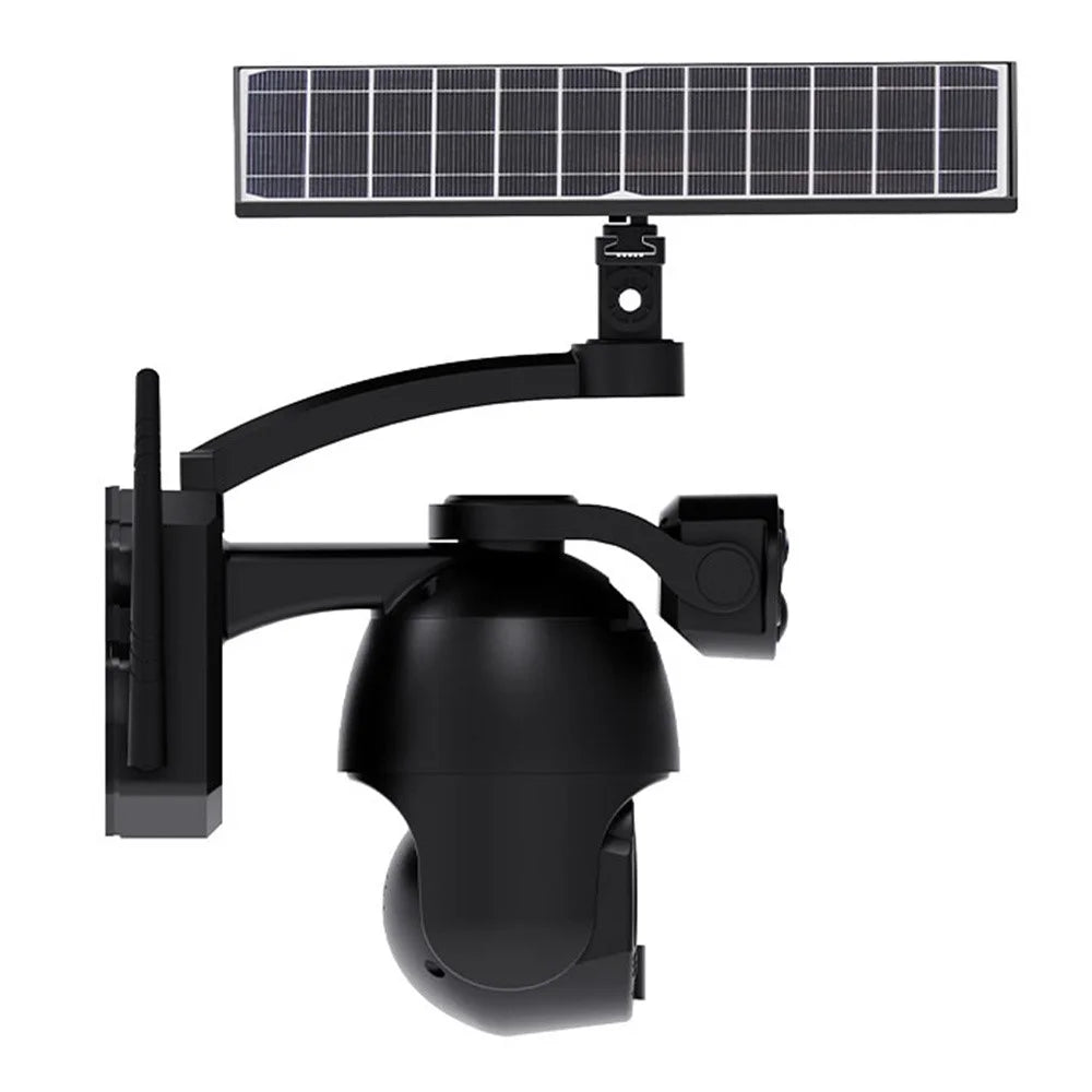 Q6 Max 6MP HD Full-Color Night Vision Camera, 4G EU Version Dual-Lens Solar-Powered Camera - Black - 4