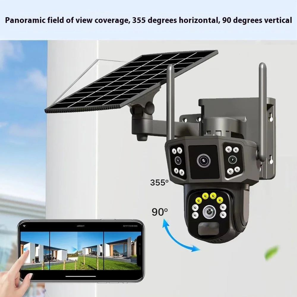 Q38 WiFi Version Outdoor HD Night Vision Security Camera Two-Way Audio Multi-Screen Solar Camera - 3