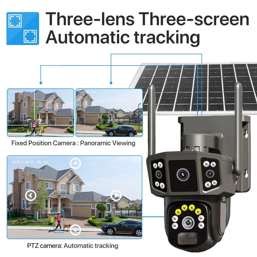 Q38 WiFi Version Outdoor HD Night Vision Security Camera Two-Way Audio Multi-Screen Solar Camera - 4