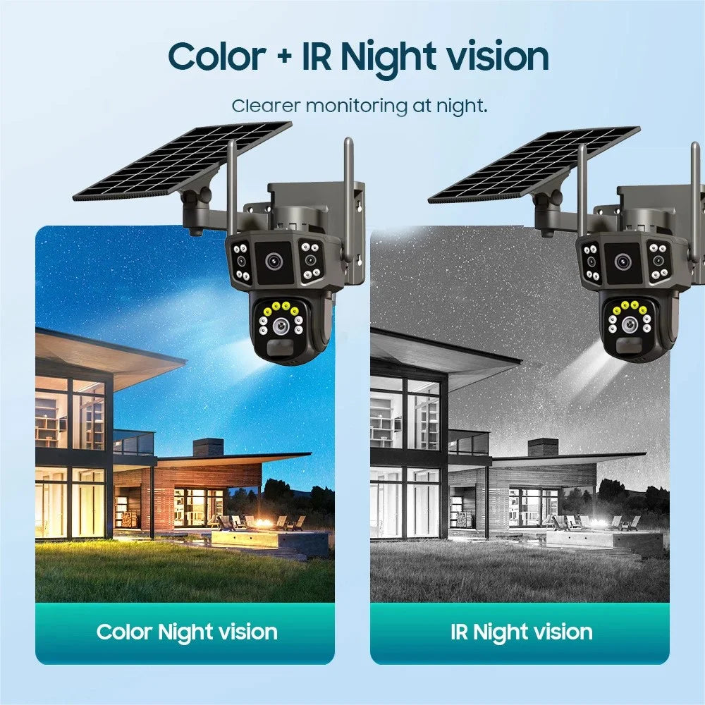 Q38 WiFi Version Outdoor HD Night Vision Security Camera Two-Way Audio Multi-Screen Solar Camera - 5