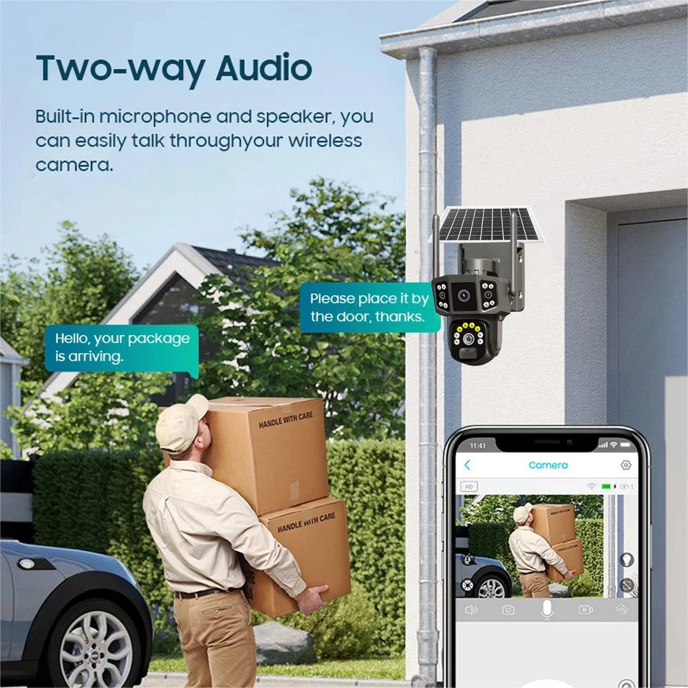 Q38 WiFi Version Outdoor HD Night Vision Security Camera Two-Way Audio Multi-Screen Solar Camera - 6