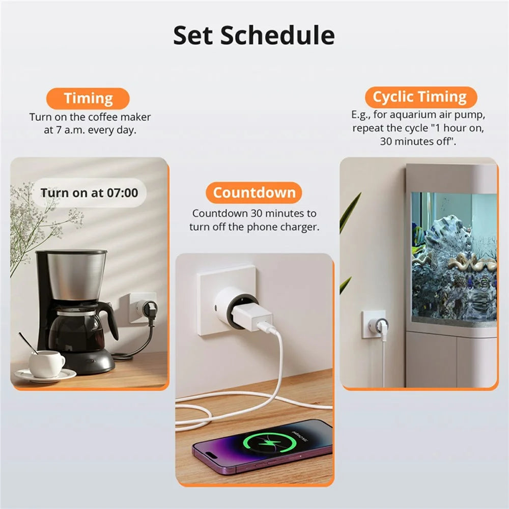 SONOFF S60TPF iPlug WiFi Smart Plug Home Appliances Control Plug, Type E / F - 5