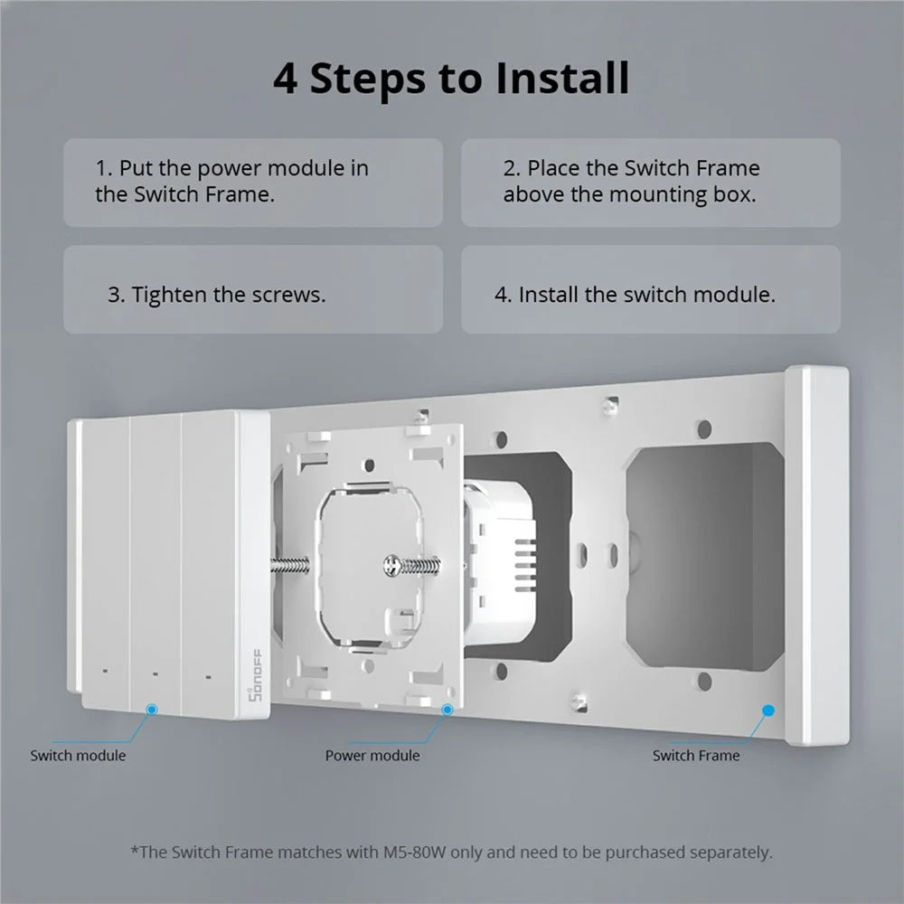 SONOFF Switchman M5-3C-86W Smart Wall Light Switch 3 Gang for Apple Home, Alexa, Google Home (M5 Matter) - 7