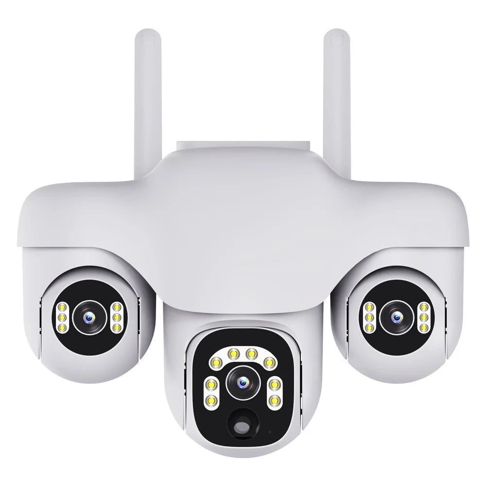 VTS31 V380 Outdoor Security Low Power Solar Powered PTZ Camera 3 Rotating Lens Motion Detection Camera - WiFi Version - 2