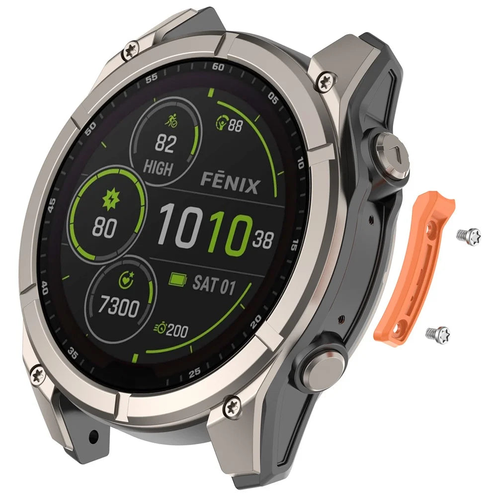 Bumper Strip for Garmin Fenix 8 Pro AMOLED 47mm / quatix 8 47mm / Tactix 8 47mm / Fenix 8 Solar 47mm / Fenix 8 AMOLED 47mm Metal Anti-collision Strip - Orange - 2