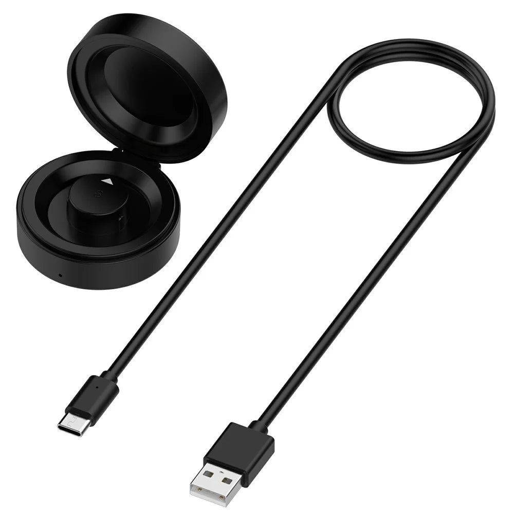 XY-153 For Oura Ring 4 (Size 8) Wireless Charging Case with USB Cable Smart Ring Portable Charger - Black - 1