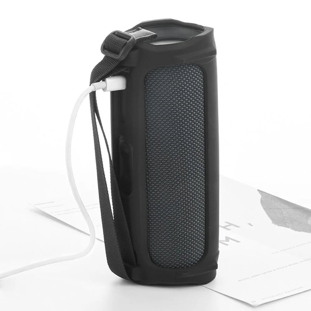 Soft Silicone Cover Speaker Case Shockproof Protective Sleeve for JBL Flip 5 Bluetooth-compatible Speaker - Black - 2