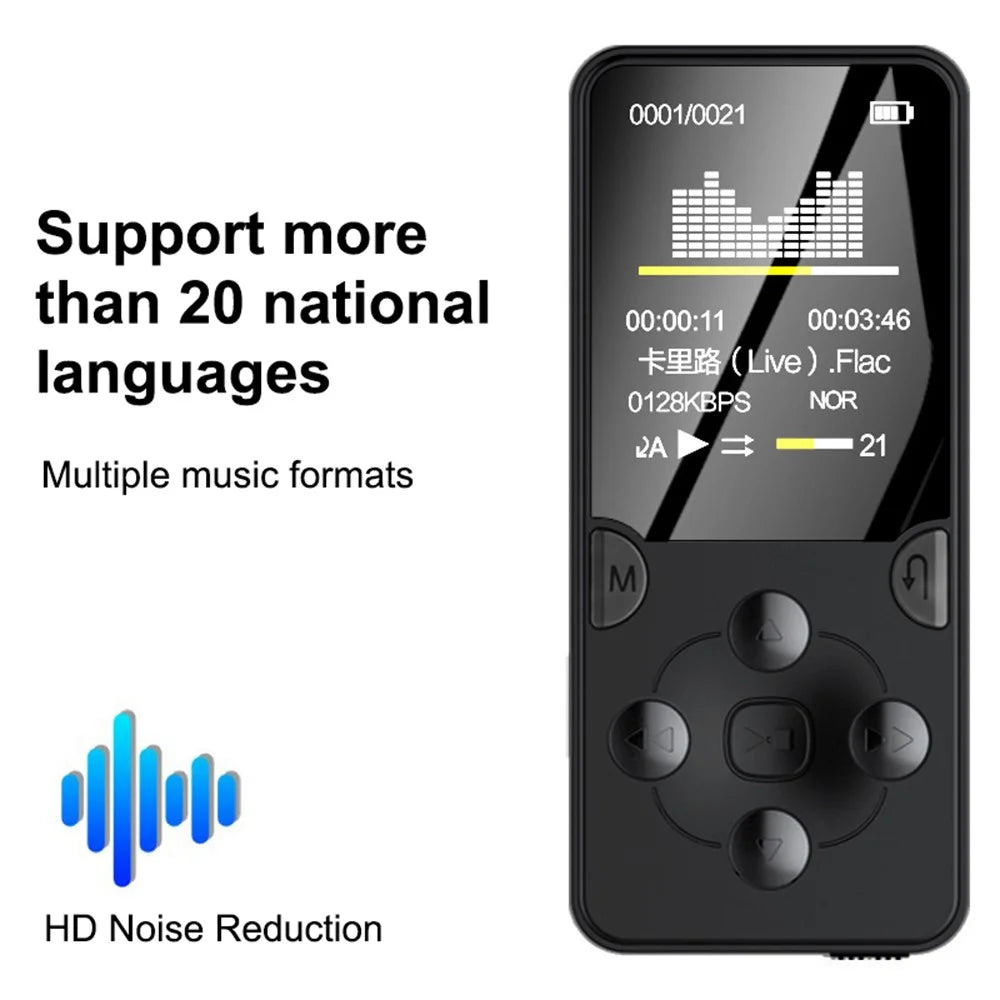 MROBO X-02 128GB 1.8-inch TFT Screen MP4 Player FM Radio Voice Recording Function Music Video Player Walkman with Speaker - 2