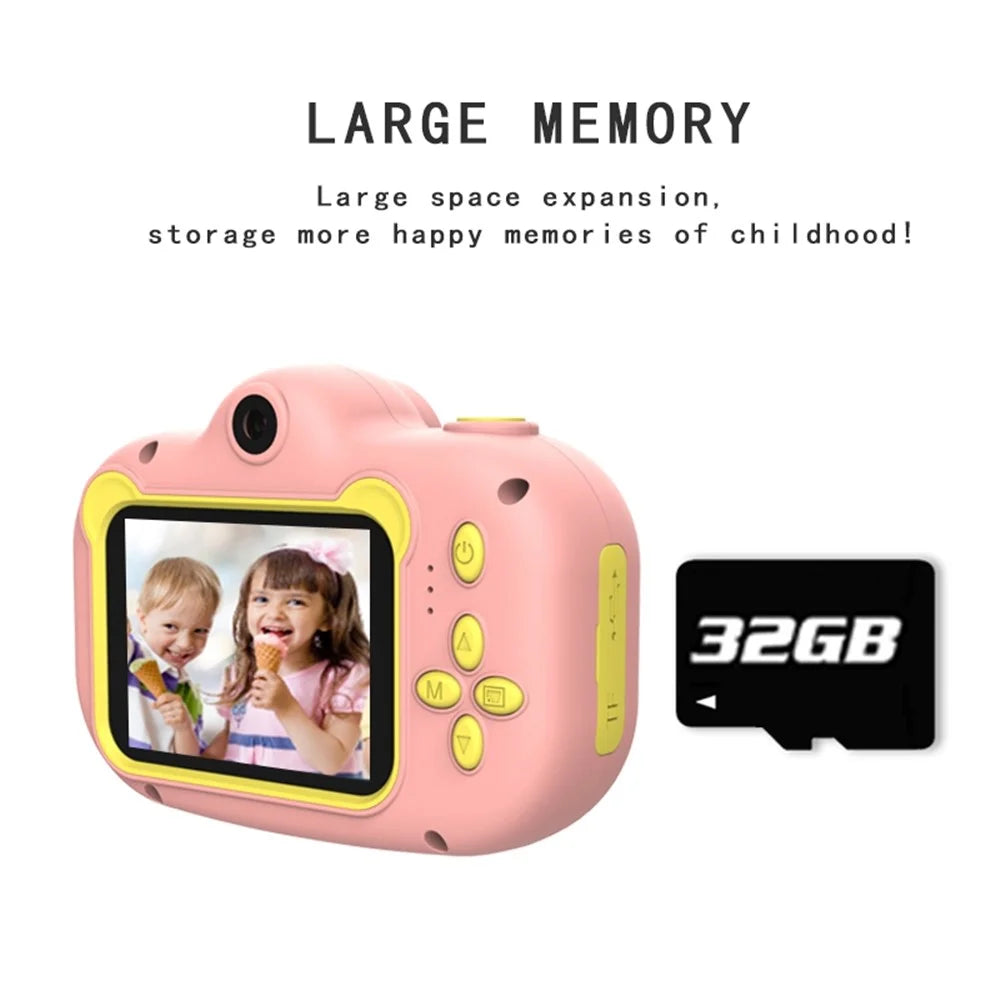 X1 Kid's Camera 1080P Children Video Camera Educational Toy Supporting 32GB Memory Card - Pink - 7