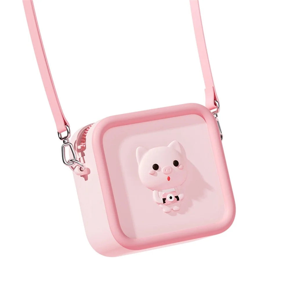 C5 Touch Control 3'' Screen Kids Camera WiFi 48MP Children Camera Toy Girl Boy Birthday Christmas Gift with Carrying Bag - Pig - 4