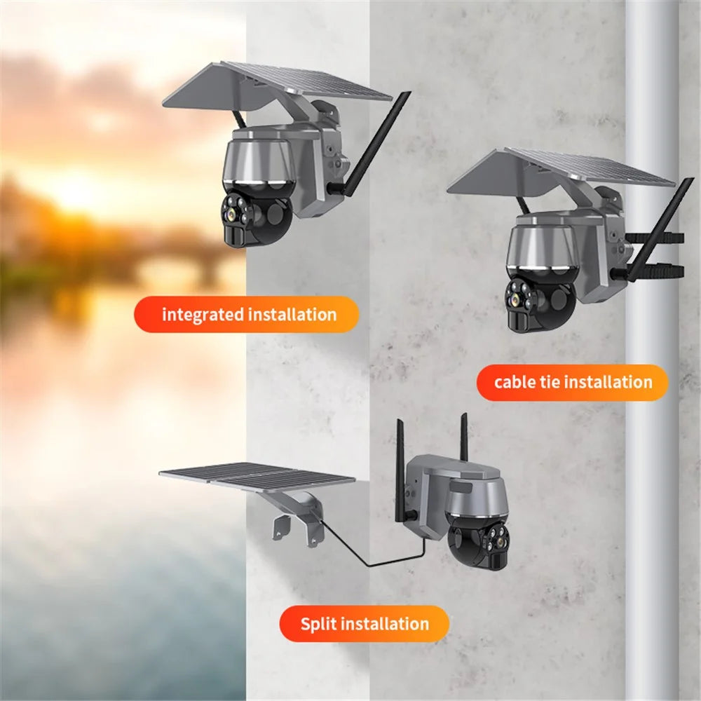 Q7 4MP 4G Motion Detection Night Vision Solar Power PTZ Camera, EU Version - Black - 5