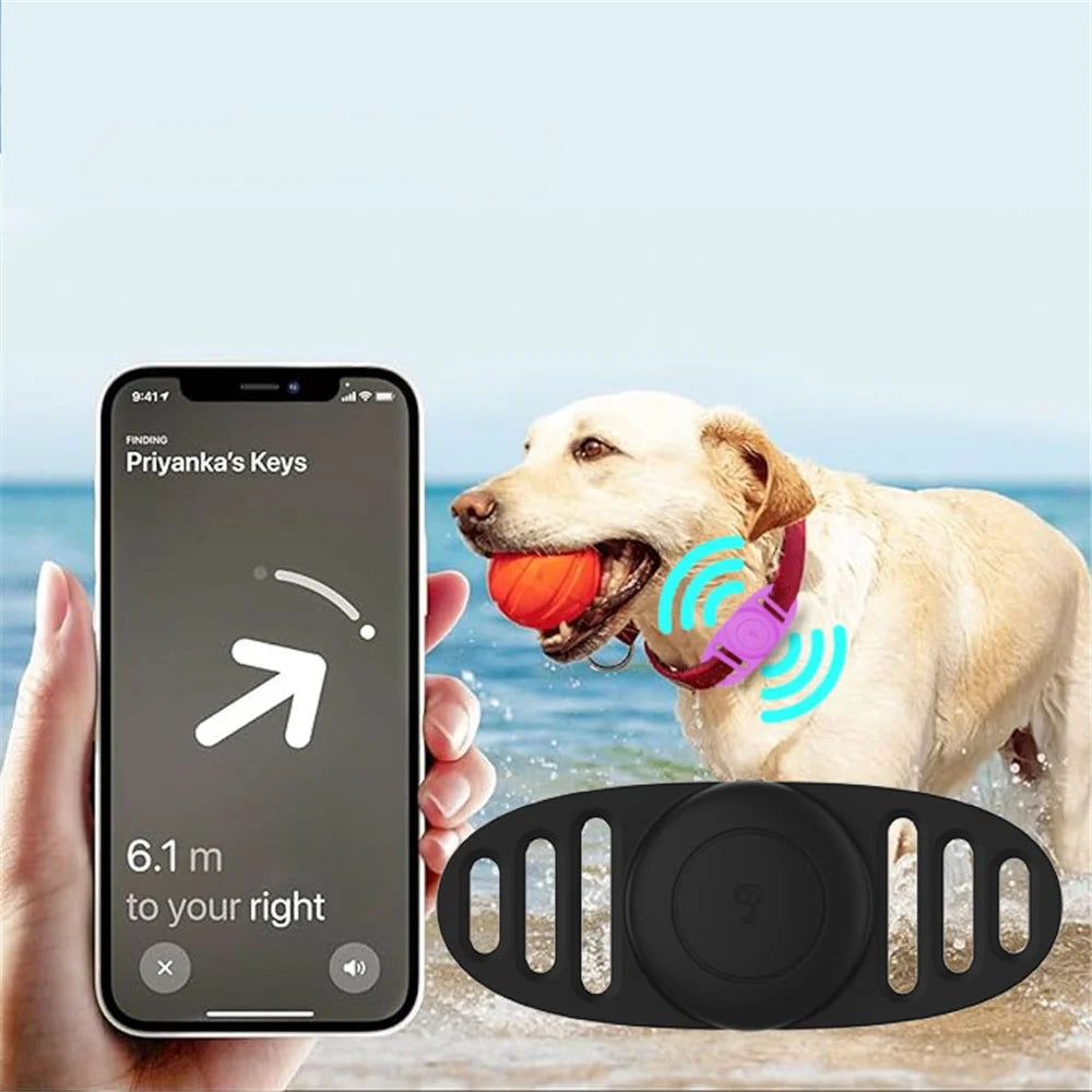 For Apple AirTag Protective Case Dog Cat Collar Tracker Silicone Cover Protection Shell - Purple - 2