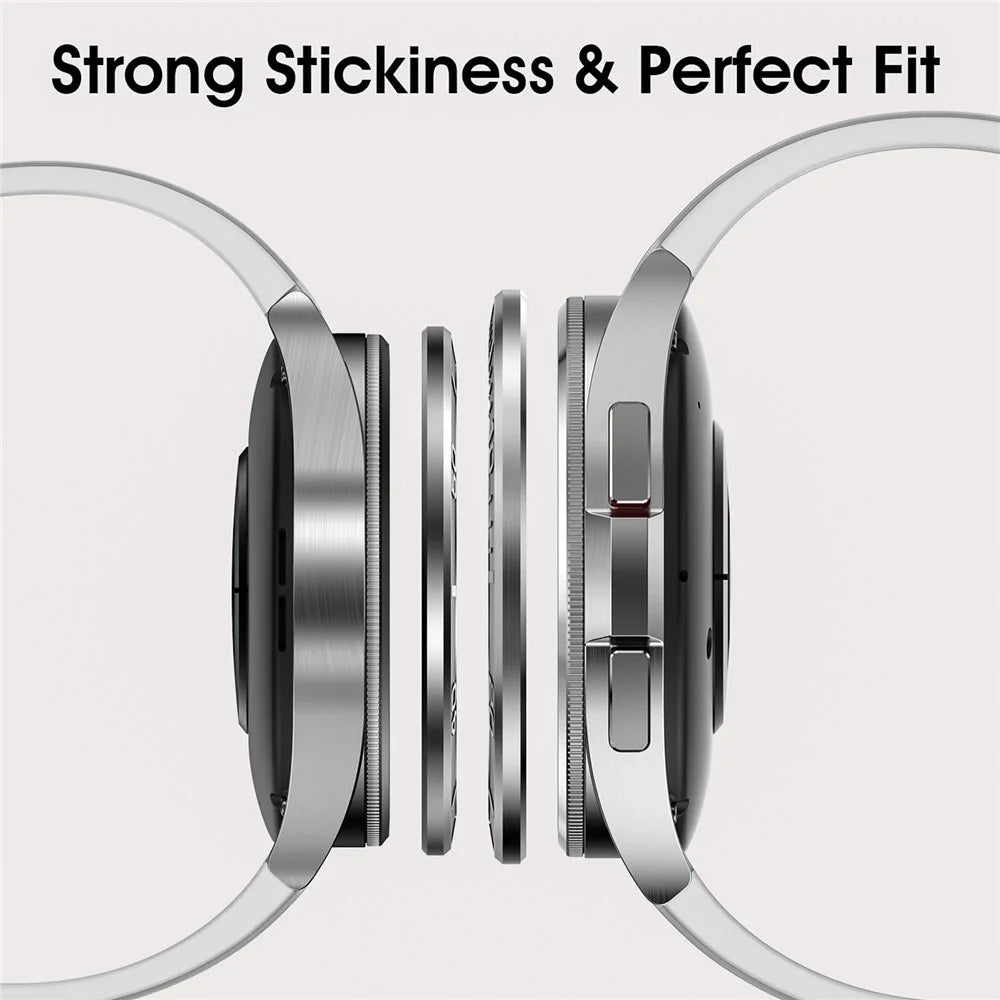 Type E for Samsung Galaxy Watch Ultra 47mm Bezel Ring Stainless Steel Bezel Loop Adhesive Cover - Silver  /  Black Characters - 4