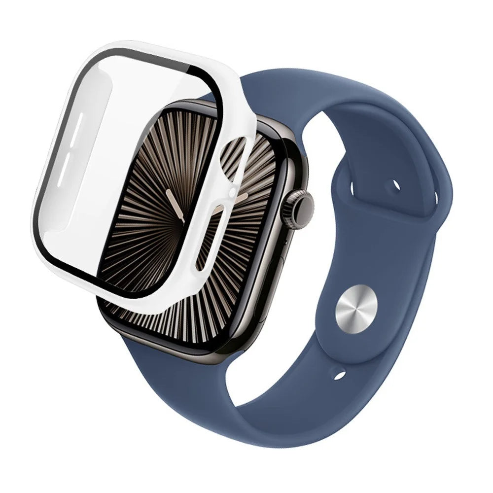 IMAK For Apple Watch Series 11 / 10 42mm Case Full Protection Integrate Watch PC Cover with Tempered Glass Film - White - 4