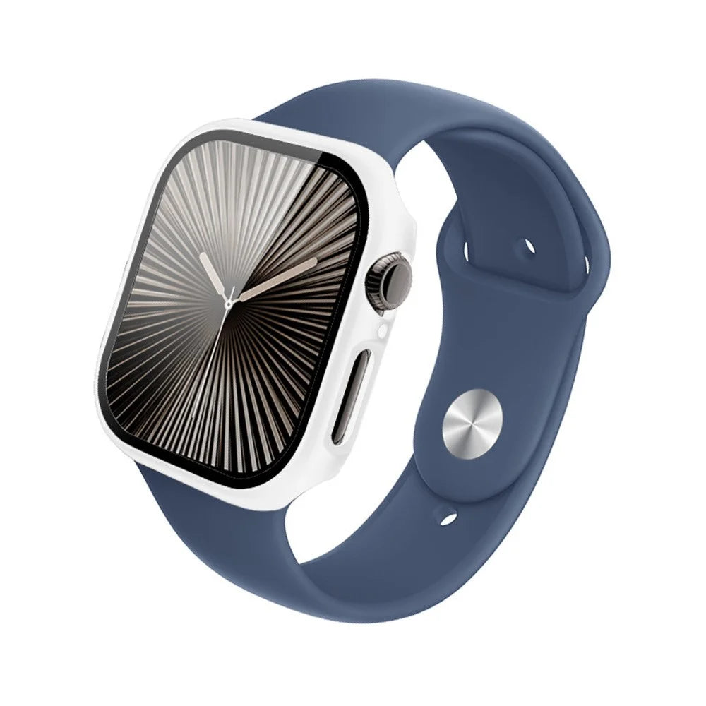 IMAK For Apple Watch Series 11 / 10 42mm Case Full Protection Integrate Watch PC Cover with Tempered Glass Film - White - 5