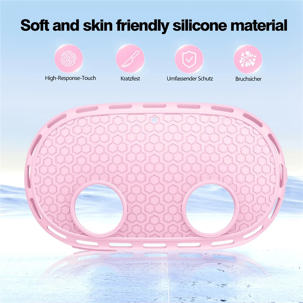 For Meta Quest 3S Protective Case VR Headset Silicone Cover - Pink - 3