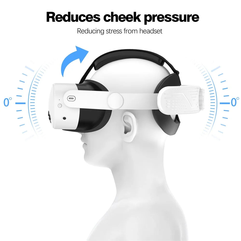 Head Strap for Meta Quest 3S Adjustable Headband VR Headset Accessories - White - 2